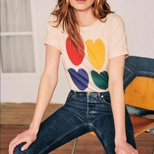 Sezane 4- Hearts Tee Sz XS